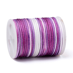Colorful Segment Dyed Polyester Thread, Braided Cord, Colorful, 1.5mm, about 5.46 yards(5m)/roll
