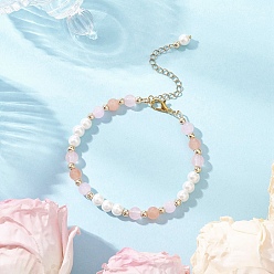 (52) Непрозрачная лаванда Браслеты из стеклянных круглых бусин, с латунной бисера, красочный, 7-3/4 дюйм (19.6 см)