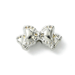 Platinum Alloy Beads, Bowknot, Platinum, 8x13x4.5mm, Hole: 1.6mm