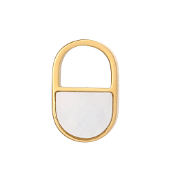 Настоящее золото 14K 304 из нержавеющей стали подвески оболочки, овальные амулеты, ионное покрытие (ip), реальный 14 k позолоченный, 12x8 мм