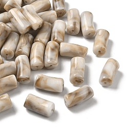 Цвет Древесины Акриловые шарики Gemstone имитация, изогнутая трубка, два тона, деревесиные, 29x14x14.5 мм, отверстие : 2.5 мм, Около 111 шт / 500 г