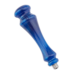 Dark Blue Resin Transparent Handle, for Wax Seal Stamp, Wedding Invitations Making, Dark Blue, 8.75x2.3cm