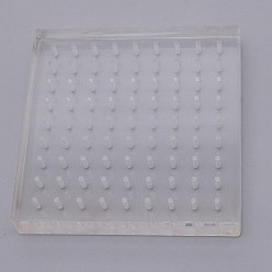 Clear Acrylic Transparent Chassis, Sqaure, 81-hole, Clear, 10x10x1.7cm, Hole: 0.2cm