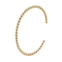 Настоящее золото 14K Ионное покрытие (IP) 304 браслеты-манжеты из нержавеющей стали для женщин, круглые, реальный 14 k позолоченный, внутренний диаметр: 2-1/4 дюйм (5.8 см)