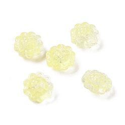 Yellow Transparent Spray Painted Glass Beads, Sunflower, Yellow, 15x10mm, Hole: 1.2mm