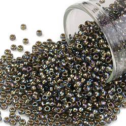 (999) Gilt Lined AB Black Diamond TOHO Round Seed Beads, Japanese Seed Beads, (999) Gilt Lined AB Black Diamond, 11/0, 2.2mm, Hole: 0.8mm, about 5555pcs/50g