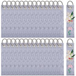 Light Grey 30Pcs Non-Woven Fabric Keychains, Rectangle, with Alloy Split Key Ring, Platinum, Light Grey, 152mm