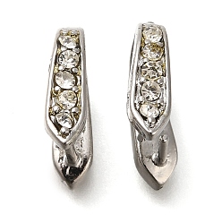 Платина Вакуумное покрытие PVD и долговечная латунь с покрытием и держателями из стразов, Без кадмия, без никеля и свинца, платина, 13x4 мм, штифты : 1 мм