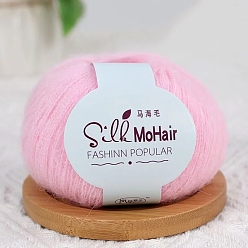 Pink Пряжа мохер, нитки для ручного вязания, для детского свитера, шарфа, ткани, рукоделия, ремесла, розовые, 1~2 мм, около 323.71 ярдов (296 м) / моток