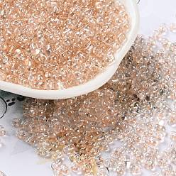 Персиковый Слойка Бисер из стекла , прозрачные цвета блеск, арахис, розовые, 4~4.5x2~2.5x2~2.5 мм, отверстие : 0.8~0.9 мм, Около 10000 шт / фунт