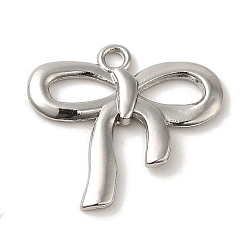 Платина Стойки подвески обшивки сплава, без кадмия, без никеля и без свинца, бантом, платина, 18x19.5x2 мм, отверстие : 1.8 мм