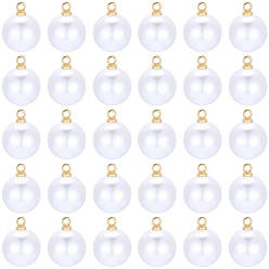 Белый 100шт. подвески из АБС-пластика с жемчугом, круглые, с петлей из сплава, белые, 15x12 мм, отверстие : 1.6 мм