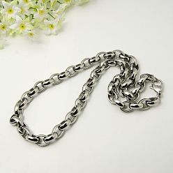 Stainless Steel Color Tarnish Resistant 304 Stainless Steel Necklaces, with Lobster Claw Clasps, Stainless Steel Color, 20.08 inch(51cm)