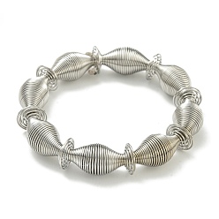 Нержавеющая Сталь Цвет Не тускнеет регулируемые 304 браслеты из нержавеющей стали с двухконусной пружинной проволокой, цвет нержавеющей стали, внутренний диаметр: 2 дюйм (5.1 см)