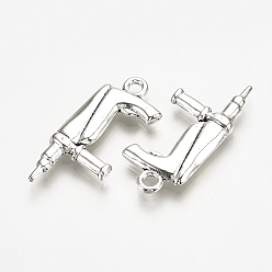 Античное Серебро Сплавочные подвески тибетского стиля, сверлить, без кадмия и без свинца, античное серебро, 27x12x3 мм, Отверстие : 1.5 мм , около 540 шт / 1000 г