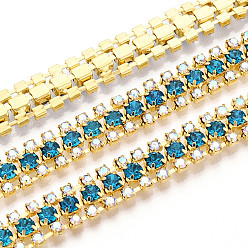 Стально-синий Железо горный хрусталь чашка цепи, с катушкой, золотые, стальной синий, 8.5x3 мм, около 14.99 футов (4.57 м) / рулон