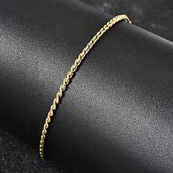 Настоящее золото 18K Браслеты из нержавеющей стали с витыми звеньями для женщин, ионное покрытие (ip), долговечный, реальный 304 k позолоченный, 18 дюйм (7.64 см)