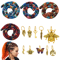 (52) Непрозрачная лаванда Декоративные дреды из сплава, связи волос, разноцветные, 24~48 мм