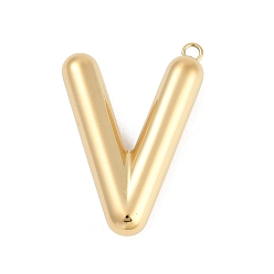 Letter V 304 подвески из нержавеющей стали, ионное покрытие (ip), буквенное очарование, Буква V, 36.5x25.5x7 мм отверстие: 2.1 мм