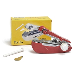 (123L) Белый крем непрозрачный блеск Ручная швейная машина из АБС-пластика, С результатами железа и сплавов, портативный многофункциональный домашний помощник, мини-ручные беспроводные швейные машины, для ремонта одежды из ткани шторы кожанные, огнеупорный кирпич, 109x40.5x72.5 мм