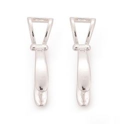 Серебро 925 зажим для зажима льда из стерлингового серебра, серебряные, 22x16x6.5 мм, отверстие : 5.4x3 мм, штифты : 0.7 мм