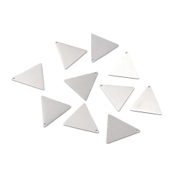 Нержавеющая Сталь Цвет Устойчивые к потускнению 304 подвески из нержавеющей стали, двухсторонний подъемный стол, пустая бирка с матовой отделкой, треугольные, цвет нержавеющей стали, 30x30x1 мм, отверстие : 1.5 мм