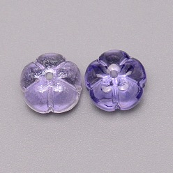 Blue Violet Transparent Glass Beads, Pumpkin, Blue Violet, 10x10x7mm, Hole: 1.2mm