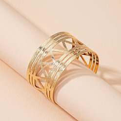 Золотой Браслеты-манжеты из сплава в европейском стиле для женщин, золотые, внутренний диаметр: 2~2-3/8 дюйм (5~6 см)