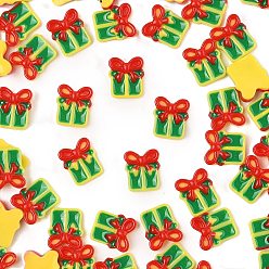 Box Кабошоны из светящейся смолы на рождественскую тематику, светится в темноте, подарочная коробка, 9x8x3 мм