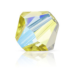 80250 20000 Acid Yellow AB 2x Хрустальные бусины preciosa®, чешский хрусталь, биконус(451 69 302 рондель), 80250 20000 кислотно-желтый ab 2x, 4 мм, отверстие : 0.8 мм