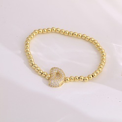 Letter D Женские браслеты из латуни с микропаве из прозрачных кубических цирконий, буквы, золотые, Буква D, 6.69 дюйм (17 см)