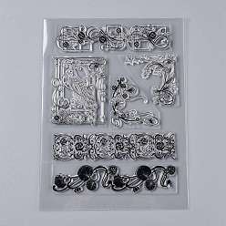 Other Plants Пластиковые штампы, для diy scrapbooking, фотоальбом декоративный, изготовление карт, штампы, узор растений и животных, 200~218x150~156x3 мм