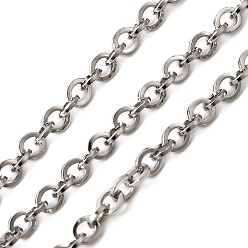 Нержавеющая Сталь Цвет 304 из нержавеющей стали цепи Роло, пайки, с катушкой, цвет нержавеющей стали, 3.5x4.5x0.8 мм
