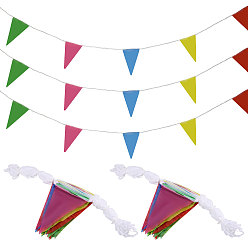 Mixed Color Polyester Flags Banners, for Party Birthday, Festival Celebration, Triangle, Mixed Color, 295~300x177~180x0.1mm, 80m/set