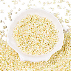 Лимонный шифон Непрозрачные цвета блестящие стеклянные бусины, окрашенные, 2-луночное, овальные, лимонный шифон, 5~6x2.5~3.5x3 мм, отверстие : 0.7~0.9 мм, Около 7500 шт / фунт