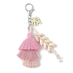 Фламинго Подвесные украшения ручной работы из нейлоновых ниток в технике макраме, подвески из дерева и ракушек, а также застежки из сплава для украшений сумок и брелоков, фламинго, 160 мм