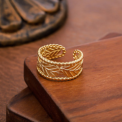 Золотой 304 Открытые кольца манжеты из нержавеющей стали с полой внутренней поверхностью, лист, золотые, внутренний диаметр: 15~20 мм