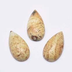 Пейзажный Джаспер Естественная картина яшма кабошоны, слеза, 20.5x11x5 мм