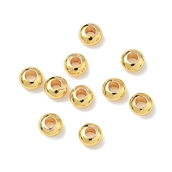 Настоящее золото 18K Латунные бусины, рондель, стойки покрытие, без кадмия и без свинца, реальный 18 k позолоченный, 3x1.5 мм, отверстие : 1.2 мм