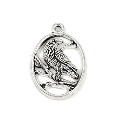 Oval Сплавочные подвески тибетского стиля, овальные, 25x17x2.5 мм, отверстие : 1.6 мм