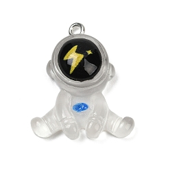 Другие Подвески из смолы, с платиновыми тоновыми железными петлями, астронавт, 27x22.5x8 мм, отверстие : 2 мм