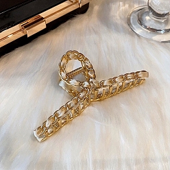 Светло-коричневый Сплав с тканевым шнуром заколки для волос, аксессуары для волос для женщин и девочек, загар, 55x115 мм