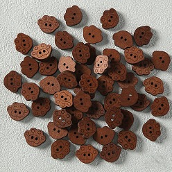 Paw Print Сандерс деревянные 2-отверстие кнопки, отпечаток лапы, 14x17 мм, отверстие : 2 мм