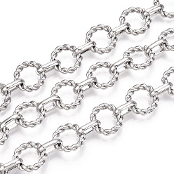 Платина Железные цепи с круглыми звеньями, несварные, с катушкой, платина, 12.5x2.5 мм, около 32.81 футов (10 м) / рулон
