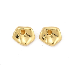 Настоящее золото 18K Spacer бисер латунные, самородки, реальный 18 k позолоченный, 7x8.5x4 мм, отверстие : 1.4 мм