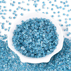 Темно-Голубой Прозрачные внутри цветные стеклянные бусины, треугольные, глубокое синее небо, 3.4x3.4~3.8x3.4~3.8 мм, отверстие : 1 мм, Около 7500 шт / фунт