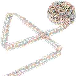 Bowknot 5 лента из полиэстера с цветочным узором, цветочная кружевная отделка, для пошива одежды, бантом, 3/4 дюйм (17.5 мм)