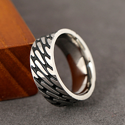 Stainless Steel Color 201 Stainless Steel Finger Rings for Men, Stainless Steel Color, 8mm, Inner Diameter: 18mm