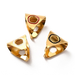 Mixed Color 304 Stainless Steel Snap on Bails, with Enamel, Triangle, Golden, Mixed Color, 9x8x7mm, Pin: 1mm