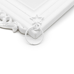 Blanc Fermoirs pivotants en alliage pour la fabrication de sacs, étoiles, blanc, 60x30mm